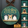 Welcome To Our Home Peeking Pets - Funny Personalized Pet Door Sign