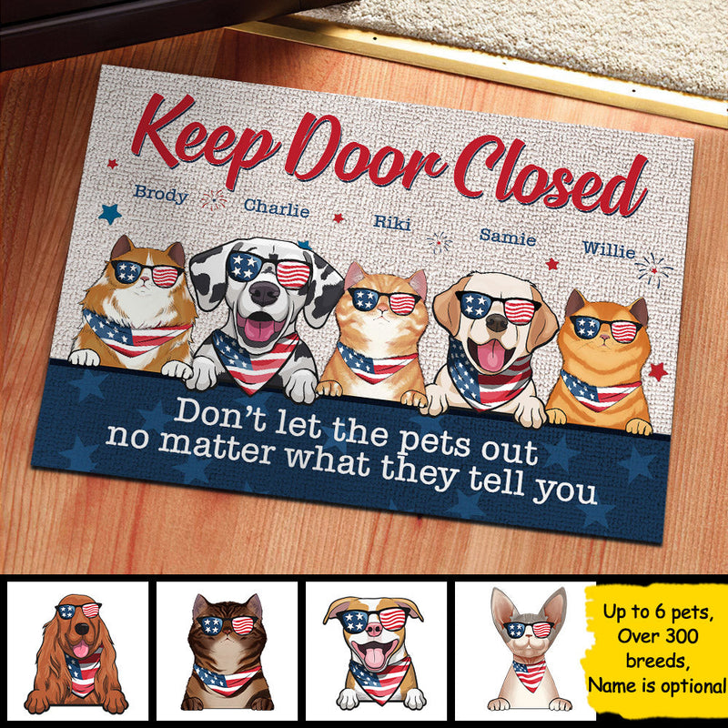 Custom Name Funny Patriotic Pet Gifts for Pet Lovers - Personalized Doormat