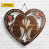 Penguin Couple Our First Kiss - Personalized Shaped Wood Sign - Gift For Couples, Husband Wife