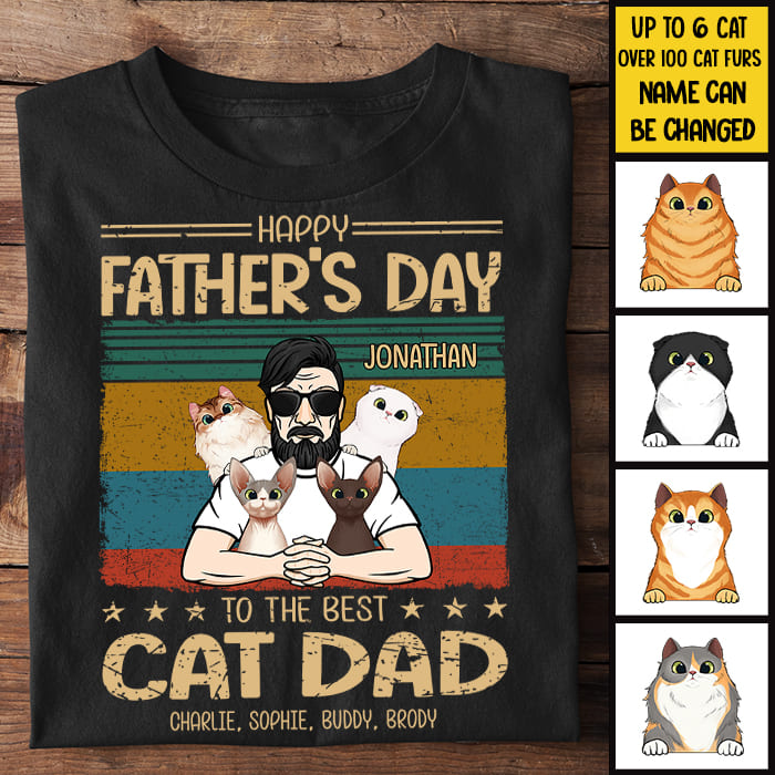 Custom Name Father's Day Gifts for Cat Dads - Personalized Apparel
