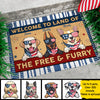Land Of The Free & Furry - 4th Of July Funny Personalized Pet Decorative Mat (Cat & Dog)