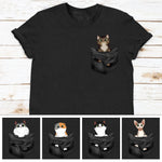 Cat Peeking Pocket Graphic Apparel for Cat Lovers