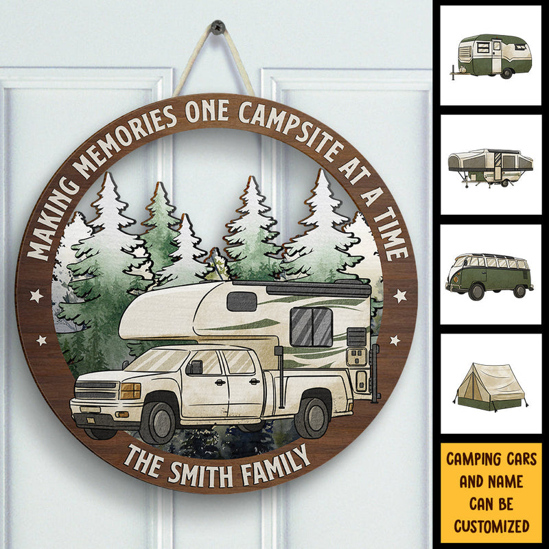 Welcome To Our Campsite, The Best Memories Are Made Camping - Personalized Door Sign