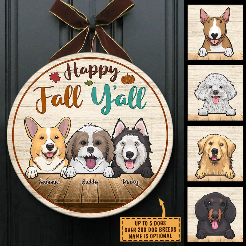 Custom Pet Name Fall Dog Decor - Personalized Wood Sign