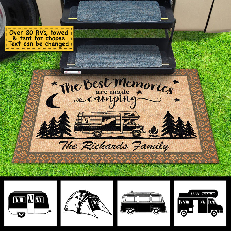 The Best Memories Are Made Camping - Personalized Decorative Mat