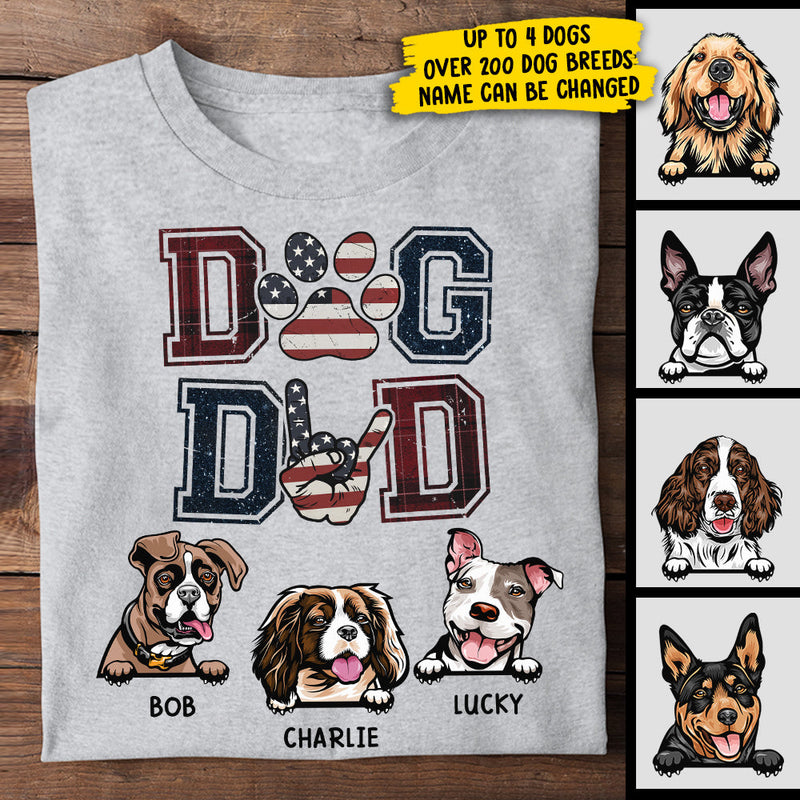 Dog Dad Rock - Gift For Dad, Personalized Unisex T-Shirt