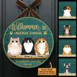Custom Name Cat Welcome Gifts for Cat Lovers - Personalized Wood Sign