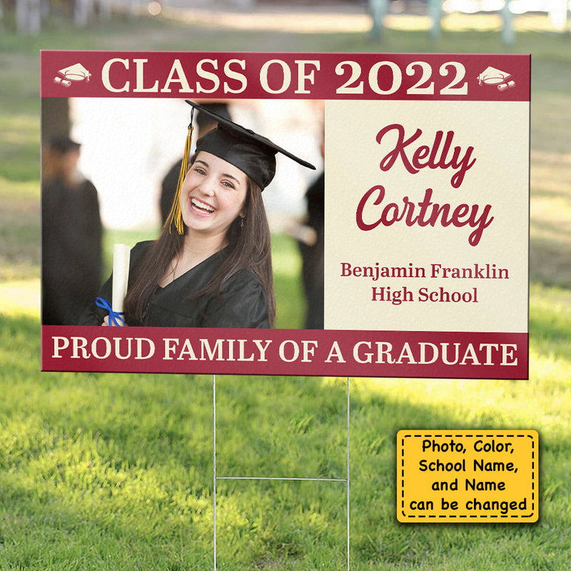 Custom Photo Graduation Gifts for Proud Families - Personalized Yard Sign