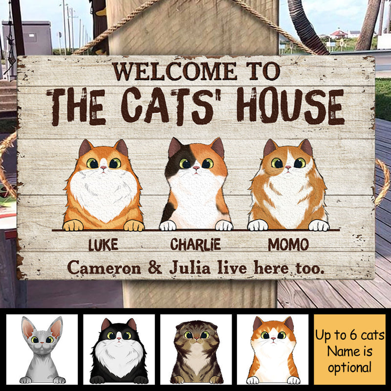 Custom Name Cat House Decor - Personalized Rectangle Sign