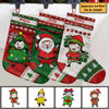 Hand Knitted Family Christmas - Personalized Christmas Stocking
