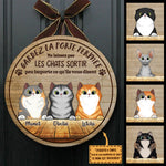 Custom Cat Name Door Warning Gifts for Cat Lovers - Personalized Wood Sign