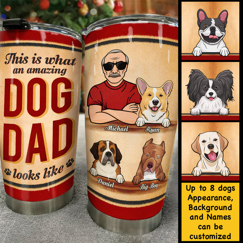 Custom Name Dog Dad Gifts for Men - Personalized Tumbler