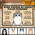 Custom Name Funny Cat House Rules Gifts for Cat Lovers - Personalized Doormat