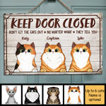 Custom Name Funny Cat Door Sign Gifts for Cat Lovers - Personalized Rectangle Sign