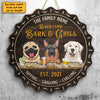 Welcome To Our House - Bark & Grill - Gift For Dog Lovers, Personalized Shaped Door Sign
