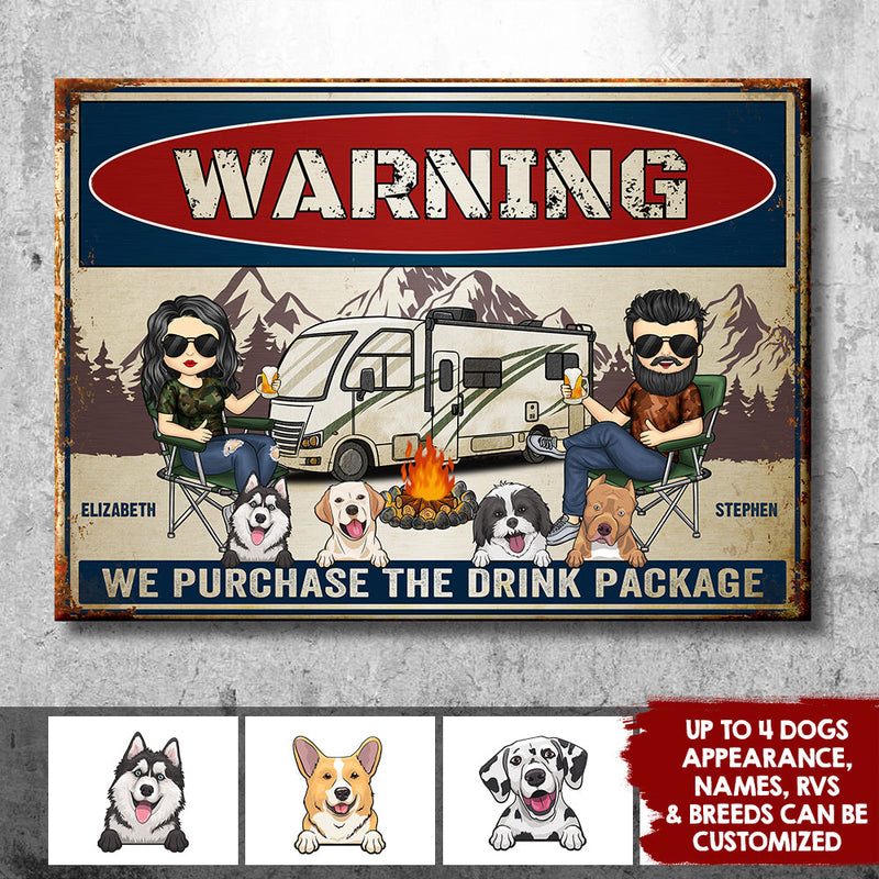 Custom Name Funny RV Camping Gifts for Couples - Personalized Metal Sign