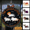 The Wicked Witch And Her Little Monsters Live Here - Funny Personalized Cat Door Sign