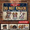 Do Not Knock - Crazy Dogs Live Here - Funny Personalized Dog Metal Sign
