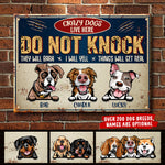 Custom Name Funny Dog Warning Gifts for Dog Lovers - Personalized Metal Sign