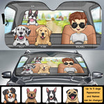 Custom Name Dog Family Gifts for Pet Lovers - Personalized Auto Sunshade