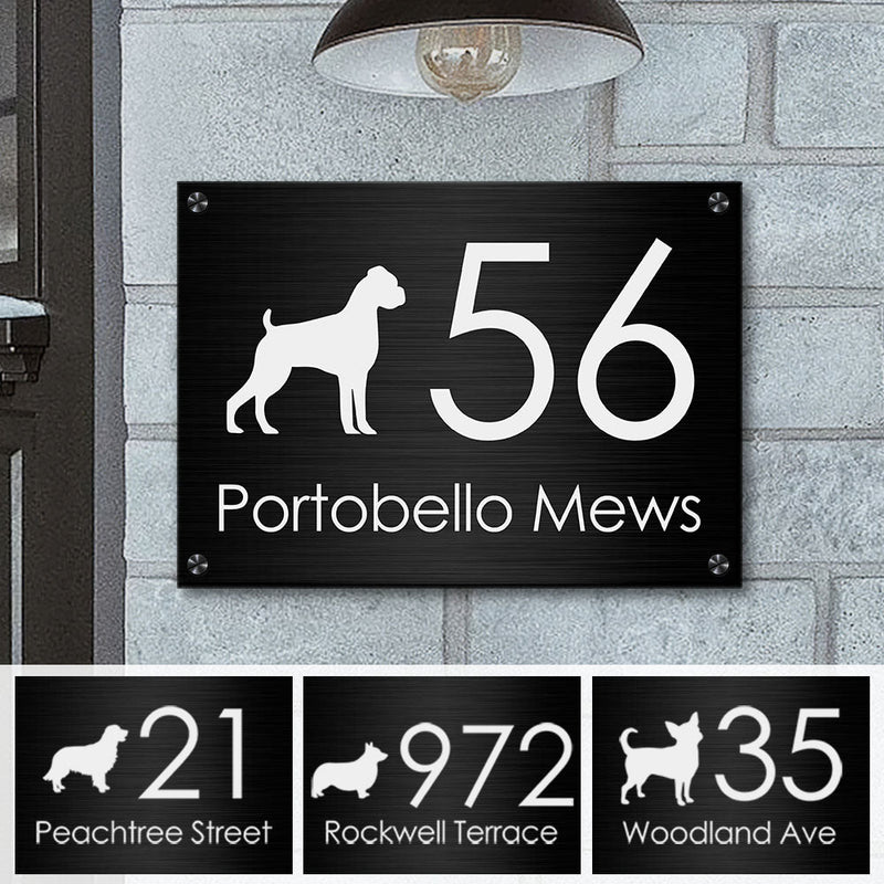 Custom Pet Address Sign for Dog Lovers - Personalized Metal Sign