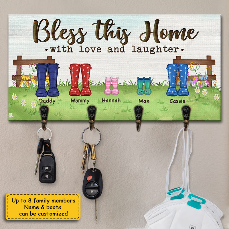 Custom Name Family Boot Design - Personalized Key Holder