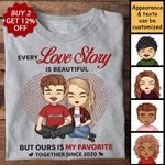 Custom Name Love Story Anniversary Gifts for Couples - Personalized Apparel