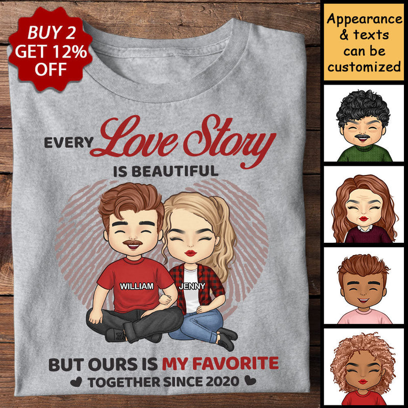 Custom Name Love Story Anniversary Gifts for Couples - Personalized Apparel