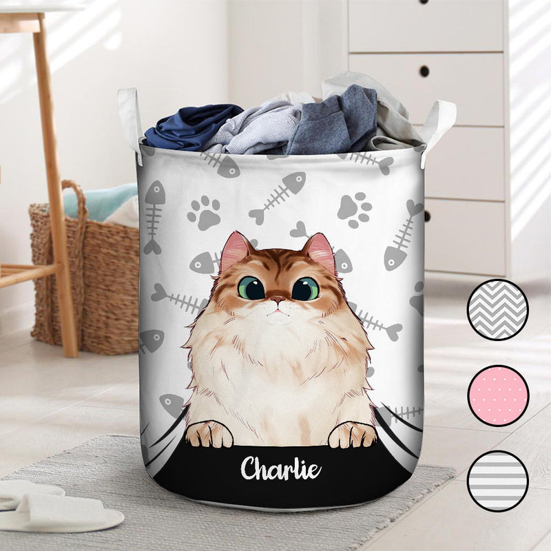 Custom Name Cat Family Gifts - Personalized Laundry Basket