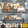 Road Trip With Dogs - Personalized Auto Sunshade - Gift For Pet Lovers