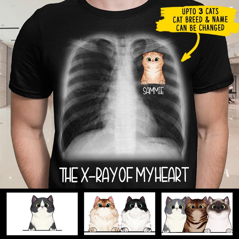 Cat - X-ray Of My Heart - Funny Personalized Cat T-shirt