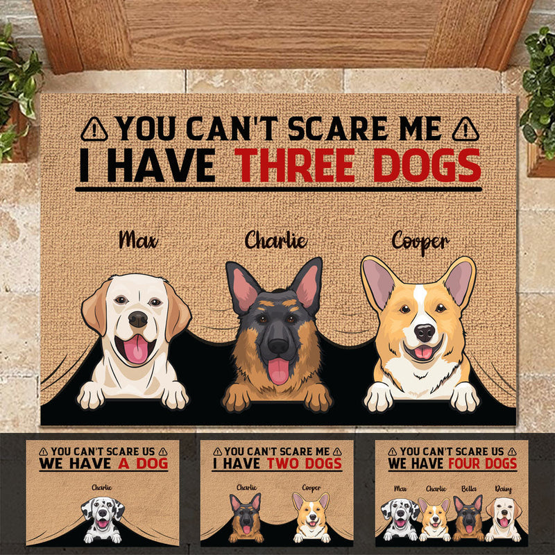 Custom Name Funny Three Dog Gifts for Dog Lovers - Personalized Doormat