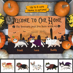 Custom Name Halloween Cat Lover Gifts - Personalized Doormat