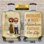 Custom Name Husband Wife Travel Gifts - Personalized Luggage Cover