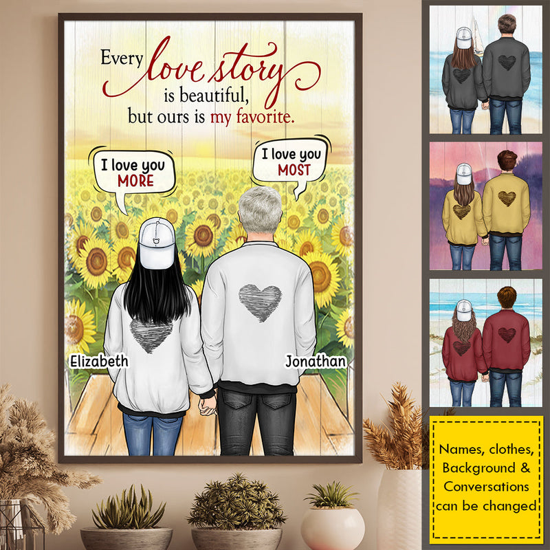 Custom Name Love Story Gifts for Couples - Personalized Poster