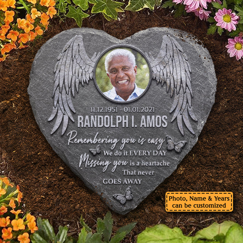 Custom Photo Angel Memorial Decor - Personalized Memorial Stone