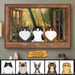 Custom Cat Name Window Scene Gifts for Cat Lovers - Personalized Poster