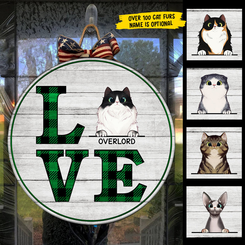 Love Cat - Funny Personalized Cat Door Sign