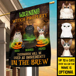 Custom Name Halloween Witch Cat Gifts for Cat Lovers - Personalized Flag