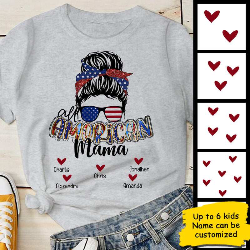 Custom Name All American Mama Gifts - Personalized Apparel