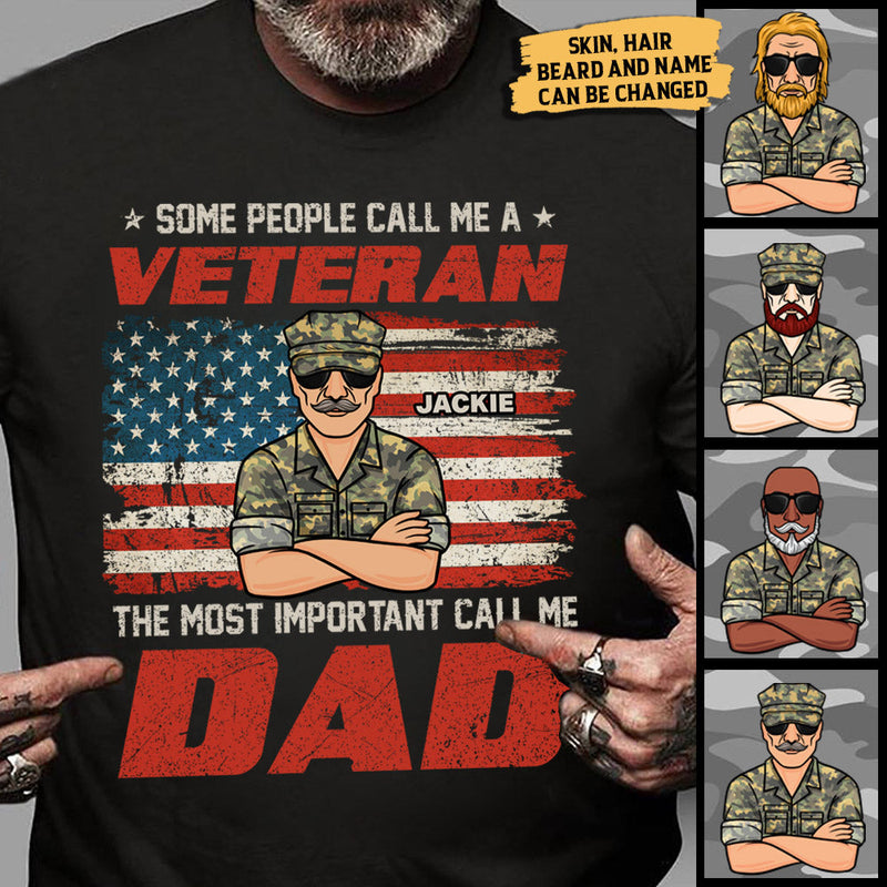 Custom Name Veteran Dad Gifts for Men - Personalized Apparel