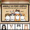Gardez La Porte Fermée French - Funny Personalized Cat Decorative Mat (WT)