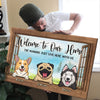 Welcome To Our Home Dogs By The Windows - Personalized Horizontal Canvas