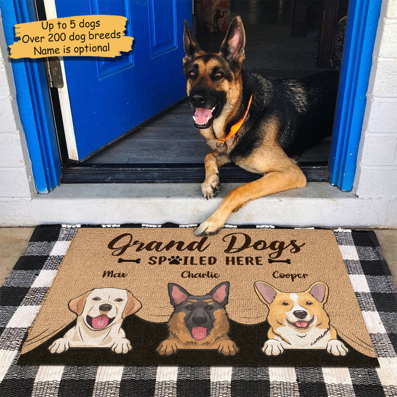 Custom Dog Name Grand Dogs Gifts for Grandparents - Personalized Doormat