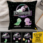 Custom Name Dinosaur Fatherhood Gifts for Dad - Personalized Pillow