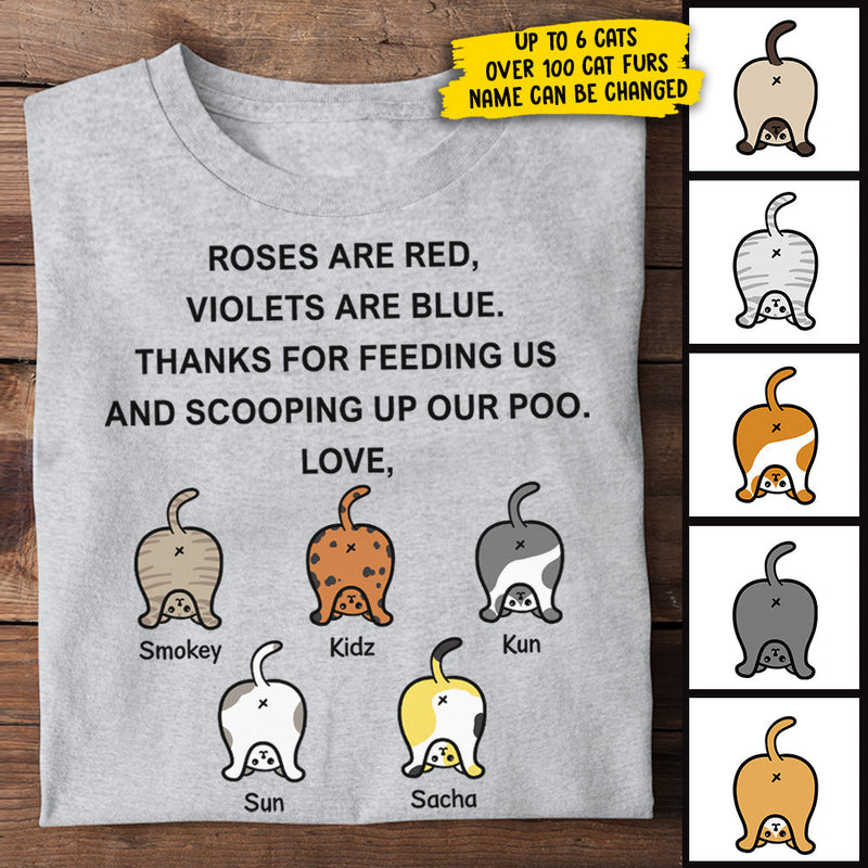 Thanks For Feeding Us Funny Cat Butt - Gift For Dad, Personalized Unisex T-Shirt