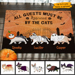 Custom Name Halloween Cat Welcome Decor - Personalized Doormat