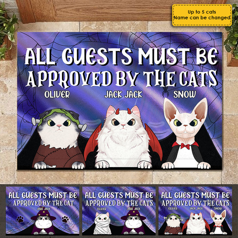 Custom Name Halloween Cat Gifts for Cat Lovers - Personalized Doormat