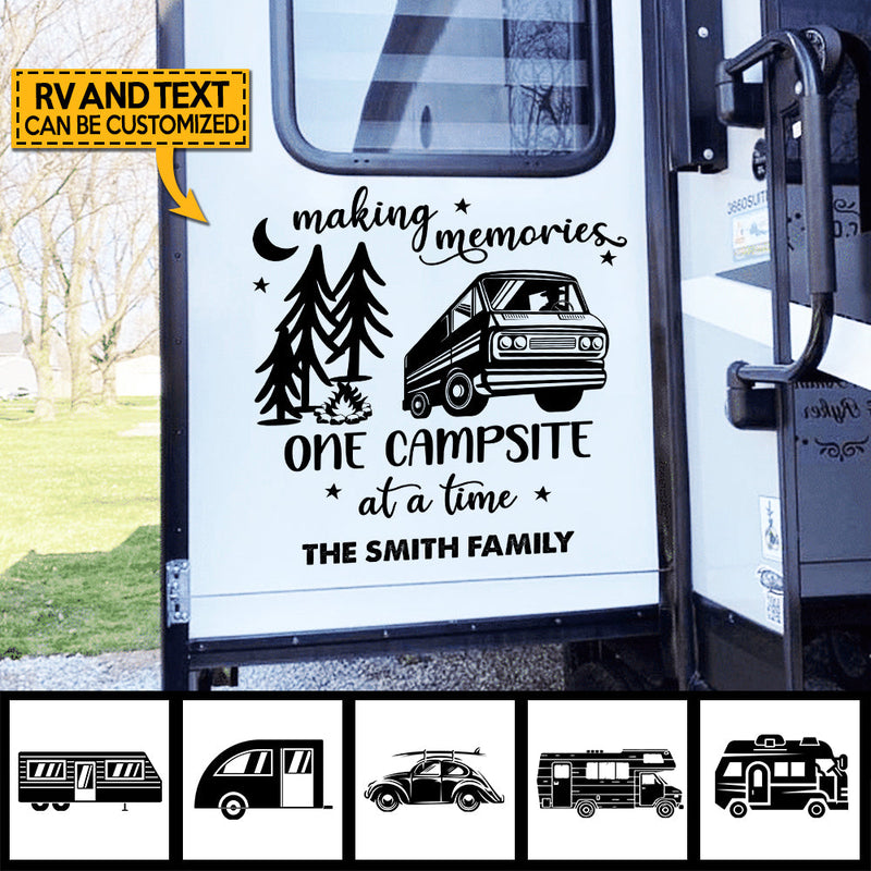 Making Memories - Camping Personalized Custom RV Decal - Gift For Camping Lovers