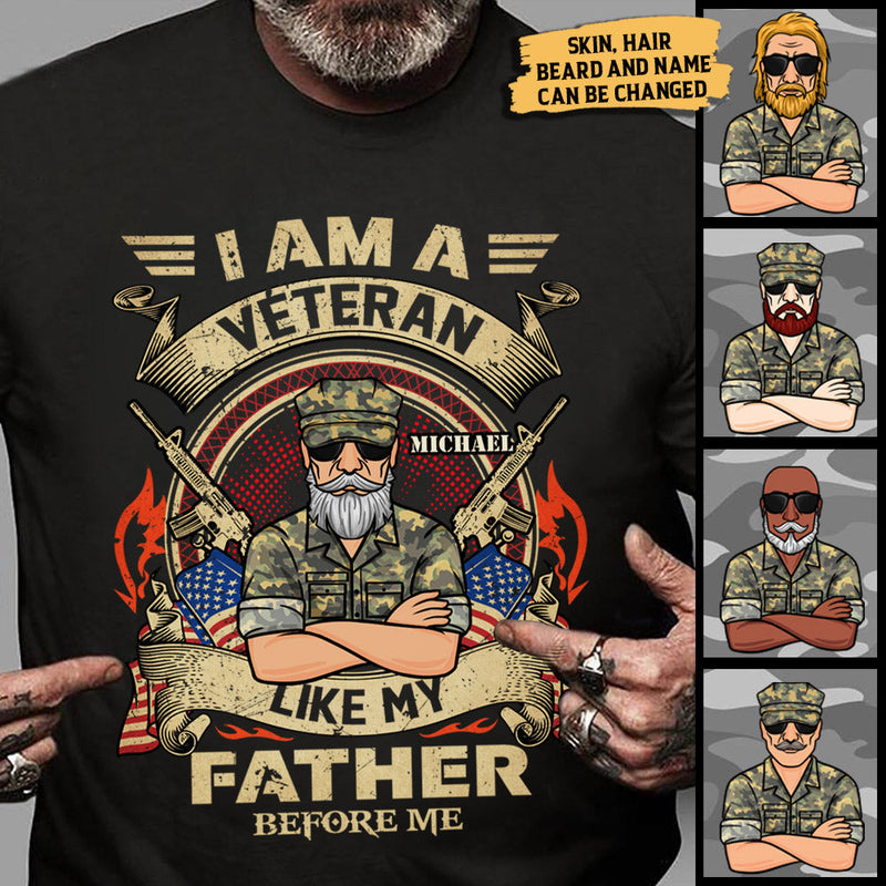 Custom Name Veteran Father Tribute Gifts - Personalized Apparel